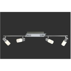 Spot Clapton 4 Spot Led Chrome Et Verre Blanc L96 cm Trio Lighting