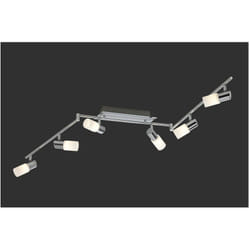 Spot Clapton 6 Spots Led Chrome Et Verre Blanc L150 cm Trio Lighting