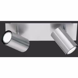 Installation au plafond seulement Raccordement 2xGU10 max 35W Degré de protection IP20 Couleur nickel mat Matériau métal ; Di ...