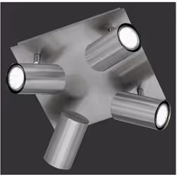 Le plafonnier MARLEY de la marque Trio Lighting est un plafonnier composé d'une base carrée et de 4 spots spot orientables, e ...