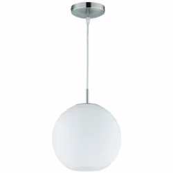 Description : Lampe à suspension au design élégant avec verre blanc. Cette lampe brille en nickel mat, et le verre blanc ajou ...