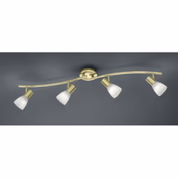 LEVISTO par Trio Lighting a une structure composée d'une plaque de plafond ronde avec des bras incurvés entièrement en métal  ...