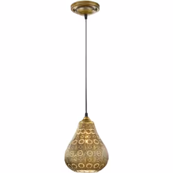 Suspension Led Jasmin de Trio, abat-jour métal. Esthétique orientale, idéal dans salon, salle à manger, cage d'escalier. Exis ...