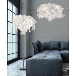 Suspension lampe suspension feuille lumière salle à manger lampe salon chambre lumière feuilles blanches, métal chromé, 4 ampoules E14, h 150 cm