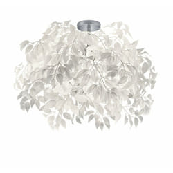 Plafonnier 3 Lumières Leavy Blanc Lavable Feuilles Ø70 cm Trio Lighting