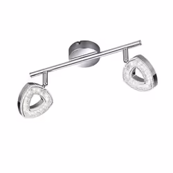Trio Lighting TOURS, 2 ampoule(s), LED, 3000 K, 400 lm, IP20, Chrome, Transparent