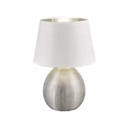 TRIO R50631089, Argent, Blanc, Vitrocéramique, Tissu, IP20, E27, 1 ampoule(s), 60 W