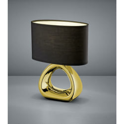 Reality Leuchten - Gizeh lampe de table lampe de base en cÉramique or avec trou noir paral.nero intÉrieur blanc h. 34,5cm l. 24cm r50841079