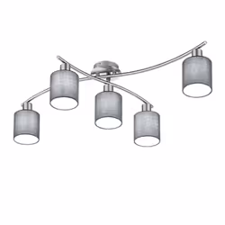 Trio Lighting Garda, 5 ampoule(s), E14, IP20, Gris, Nickel
