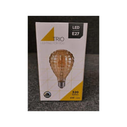 Ampoule filament poire déco ambrée vintage culot E27 led 4W 2700K 320lm 230V non-dimmable tropfen Trio