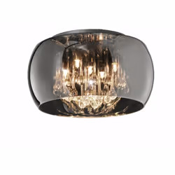 Le plafonnier de la série VAPORE par Trio Lighting a une structure en métal finition chrome avec un diffuseur en verre chromé ...