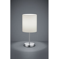 Lampe à poser chromée Jerry Abat-jour blanc Ø13 cm Trio Lighting