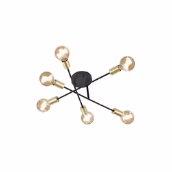 Plafonnier Cross dans la couleur noir mat/bronzefarbig Lampe non incluse. Ampoules 6 x E27 max recommandé. 40 W Les bras de l ...