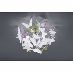 Le plafonnier BUTTERFLY par Trio Lighting est composé d'une structure en métal finition chrome avec un diffuseur décoré de pa ...