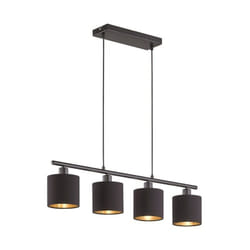 Reality Leuchten - Suspension, Suspension 4 lampes Tommy Noir en Metal, trio