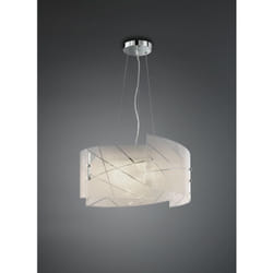 Sandrina Suspension Verre Grit Blanc 3xE27 Ø50 cm Trio Lighting