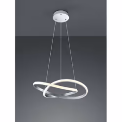 COURSE par Trio Lighting est une lampe à suspension composée d'un profilé métallique finition nickel mat avec un diffuseur en ...
