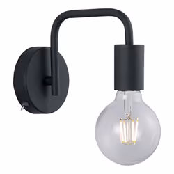 TRIO, Applique, Diallo;1xE27, max.42,0 W;Corps: Métal, noir mat;L:10,0cm, H:15,0cm, P:20,0cm;Interrupteur,Montage au mur,IP20 ...