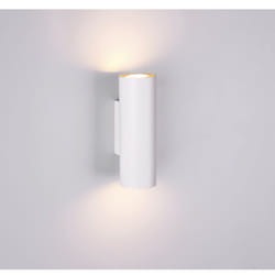 Trio Lighting - Applique Murale Cylindre Blanche Marley Double Lumière Au-Dessus Et Au-dessous