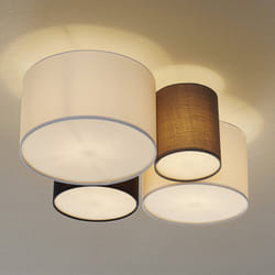 Trio plafonnier Hotel50 cm acier/textile 1 kg noir/gris/blanc