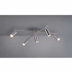 MARLEY par Trio Lighting est un plafonnier composé d'une rosace carrée et de 2 bras avec 5 spots orientables, entièrement en ...