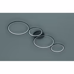 Le plafonnier de la série RONDO par Trio Lighting est composé d'une structure en métal avec 4 diffuseurs en forme de cercle d ...