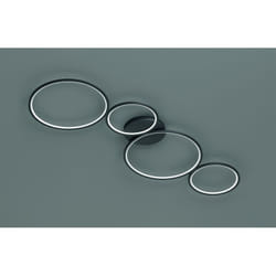 Plafonnier Rondo 4 Cercles Led Noir L97 cm Trio Lighting