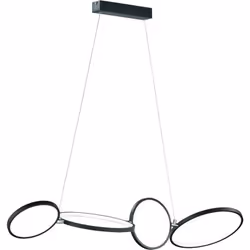 Trio lampe à suspension Rondo110 cm acier/acrylique led 1 kg noir/blanc