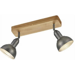 Trio pot de plafond DelhiDuo 33 x 11 cm acier gris foncé/brun