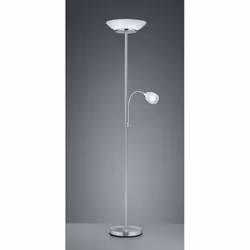 Le lampadaire GERRY par Trio Lighting est composé d'une structure linéaire en métal finition nickel mat et d'un diffuseur en  ...