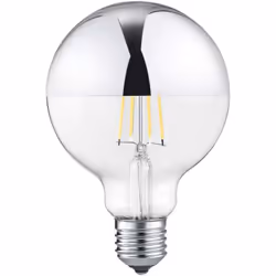 Ampoule E27 ronde led chrome pour variateur, 7W, 680lm