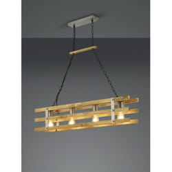 Trio - Lustre Bois Design Rustique Khan 4 Lumières Lighting