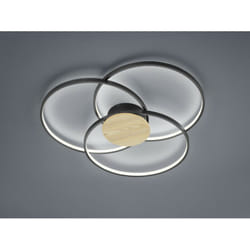 Plafonnier 3 Cercles Led Sedona Noir Dimmable Ø80 cm Trio Lighting