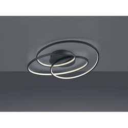 Gale Plafonnier 3 Cercles Led Noir Mat 38.5w Dimmable L60 cm Trio Lighting