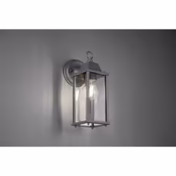 OLONA APPLIQUE D'EXTÉRIEUR EN FONTE D'ALUMINIUM ANTHRACITE PEINTE AVEC UN DIFFUSEUR EN VERRE TRANSPARENT IP44 H.30CM Groupe d ...