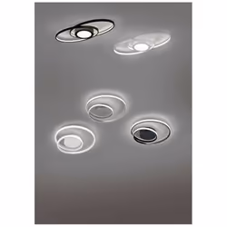 Le plafonnier de la série ZIBAL par Trio Lighting a une structure en métal avec une finition blanc mat et un diffuseur en for ...