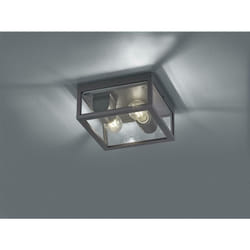 Plafonnier d'extÉrieur garonne double lampe fonte d'aluminium anthracite et verre transparent ip44 24x24cm 601860242