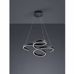 La suspension FRANCIS par Trio Lighting a une structure en métal avec une finition anthracite, des fils réglables et un diffu ...