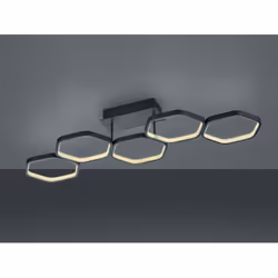 Le plafonnier VIGO par Trio Lighting est composé d'une structure en métal finition anthracite, d'une base rectangulaire et de ...