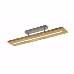 Le plafonnier de la série BRAD par Trio Lighting a une structure rectangulaire en bois naturel avec LED intégrée. Source de l ...