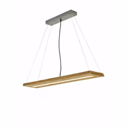 La lampe à suspension BRAD par Trio Lighting a une structure rectangulaire en bois naturel avec Led intégré. Câbles en acier ...