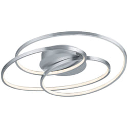 Plafonnier LED salon anneau lumineux interrupteur argent DIMMER trio lumières 673916007