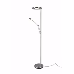 Le lampadaire BARRIE par Trio Lighting est composé d'une structure métallique linéaire avec plaque LED intégrée et spot avec  ...