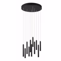 Trio lampe à suspension Buis ronde 150 cm led acier 25W 3000K noir