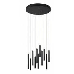 Trio lampe à suspension Buis ronde 150 cm led acier 25W 3000K noir