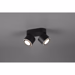 Le spot TAURUS par Trio Lighting est composé d'une structure en métal finition noir mat avec 2 spots orientables à section ro ...