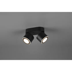 Trio - Plafonnier 2 Spot Led Double Emission L18 cm Taurus Noir Lighting