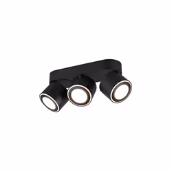 Plafonnier LED encastrable et spot à 3 spots Taurus en métal noir mat Avec 3 LED à économie d'énergie de 3,5 et 3 ampoules de ...