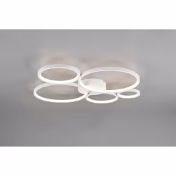 Le plafonnier de la série RONDO par Trio Lighting est composé d'une structure en métal avec 5 diffuseurs en forme de cercle d ...