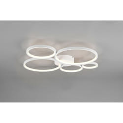 Plafonnier Rondo 5 Cercles Led Blanc Dimmable L59 cm Trio Lighting